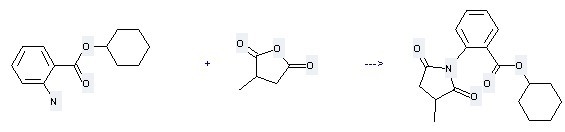 Benzoic acid, 2-amino-,cyclohexyl ester is used to produce 2-(3-Methyl-2,5-dioxo-pyrrolidin-1-yl)-benzoic acid cyclohexyl ester